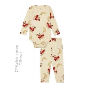 Santa has hitched his Sleigh to the Crescent Moon Newborn Christmas Pajamas Baby